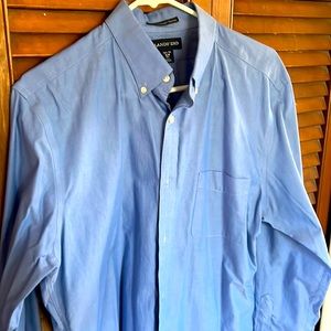 Blue Lands End Dress Shirt Slim Fit